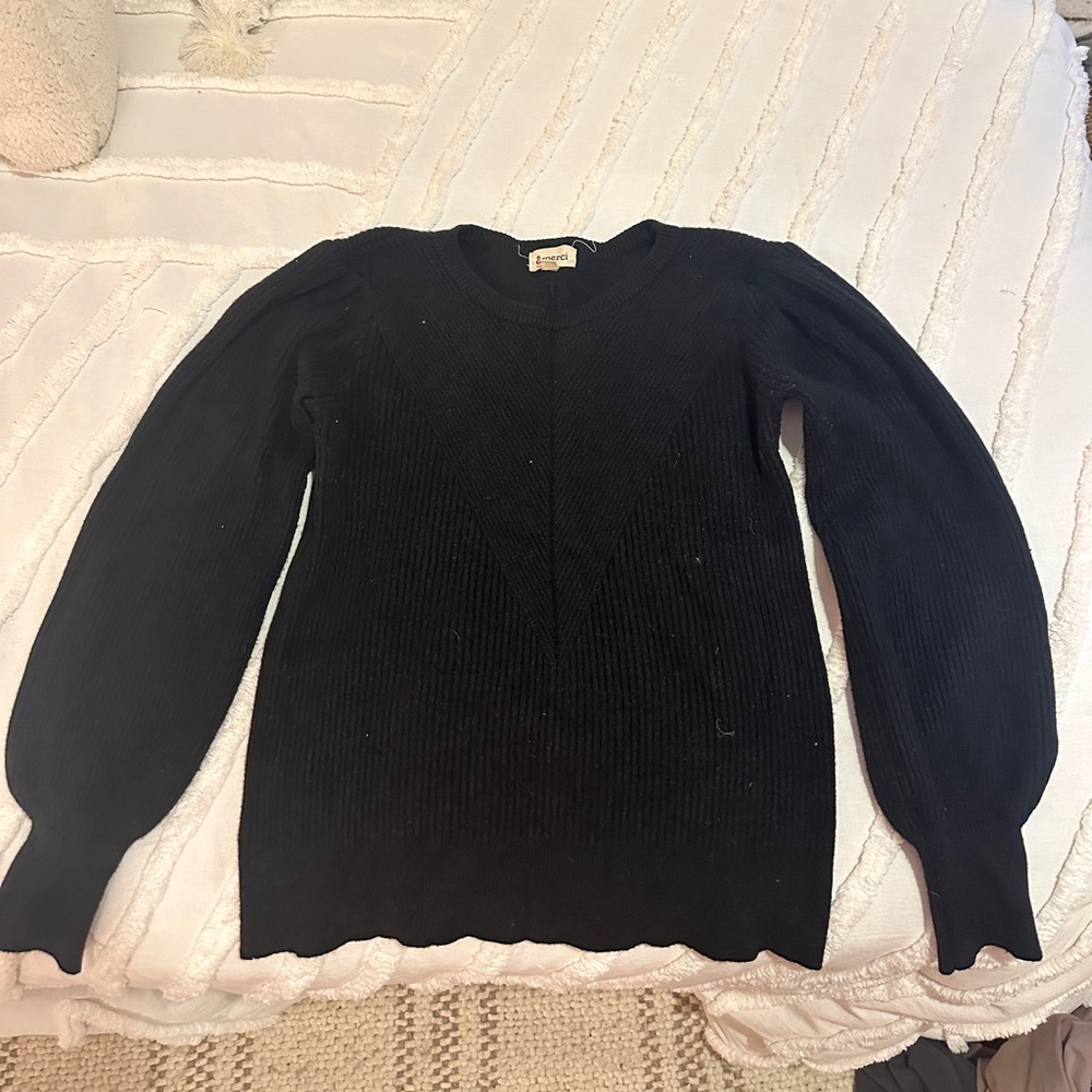 &merci black wool sweater large